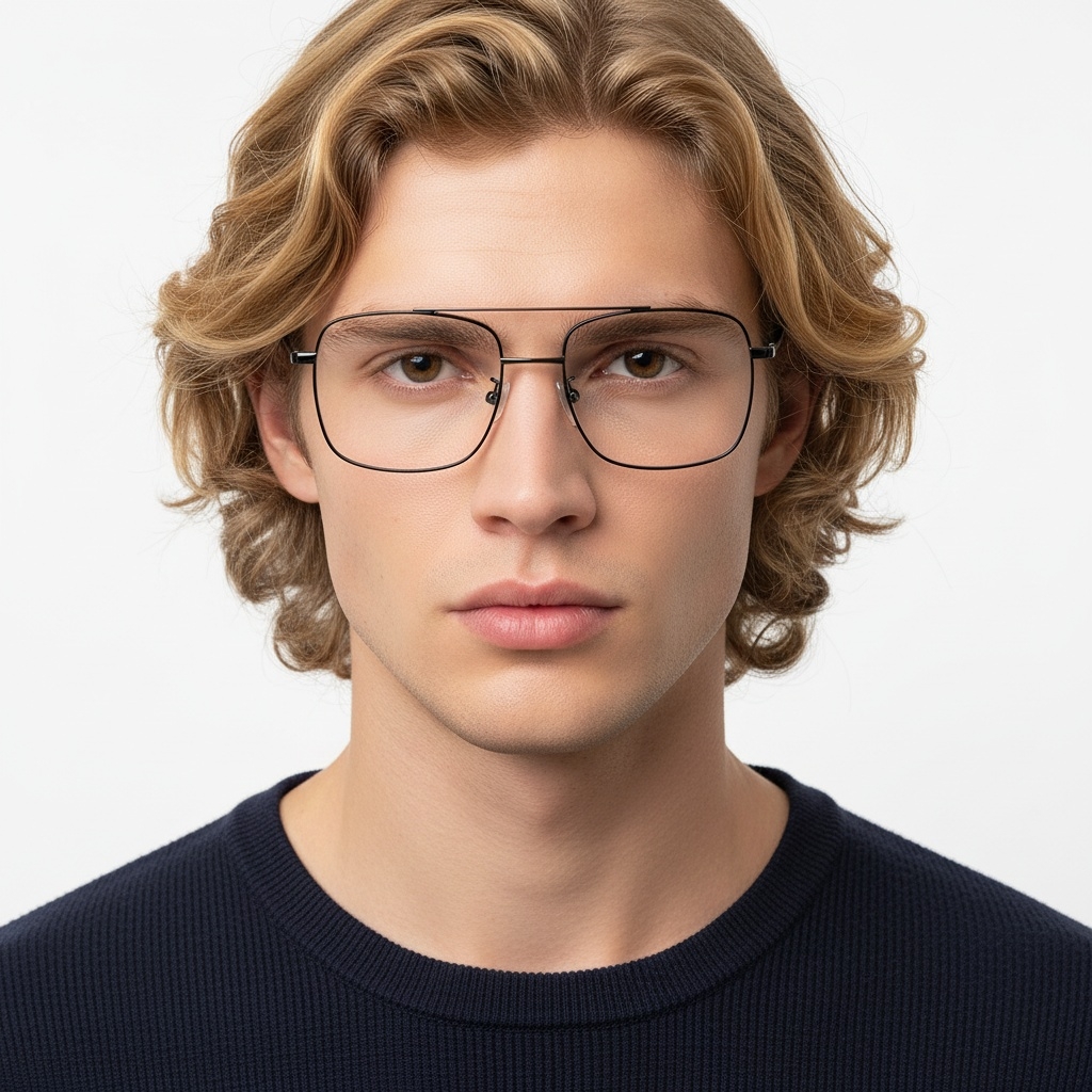 BS1913-0209_Black_Aviator_Titanium_Glasses_model