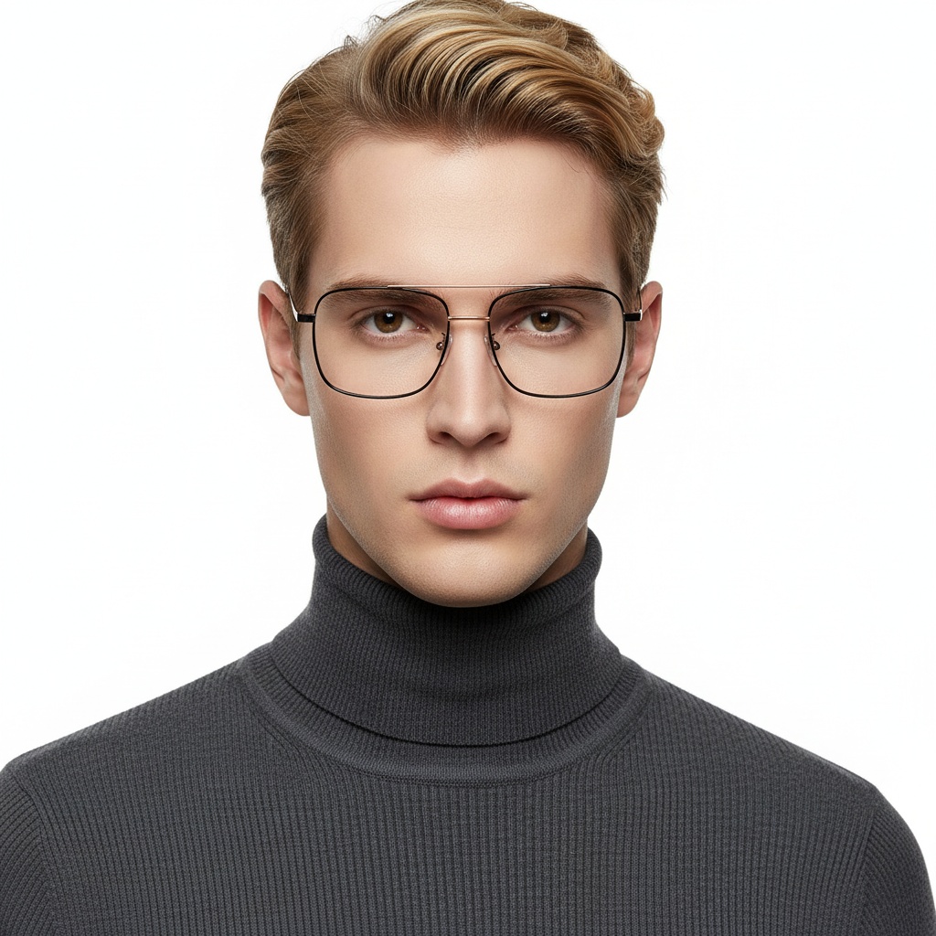 BS1913-0211_Black_Aviator_Titanium_Glasses_model