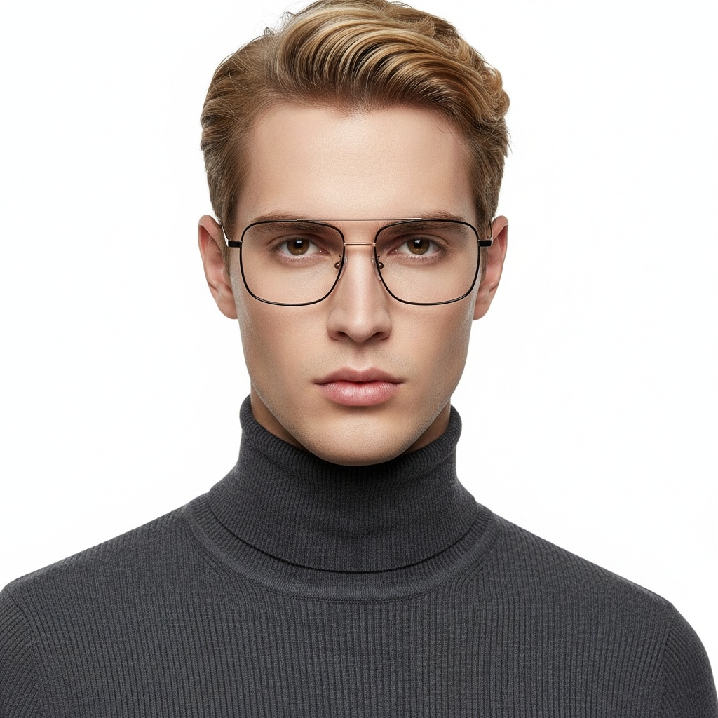 BS1913-0211_Black_Aviator_Titanium_Glasses_model