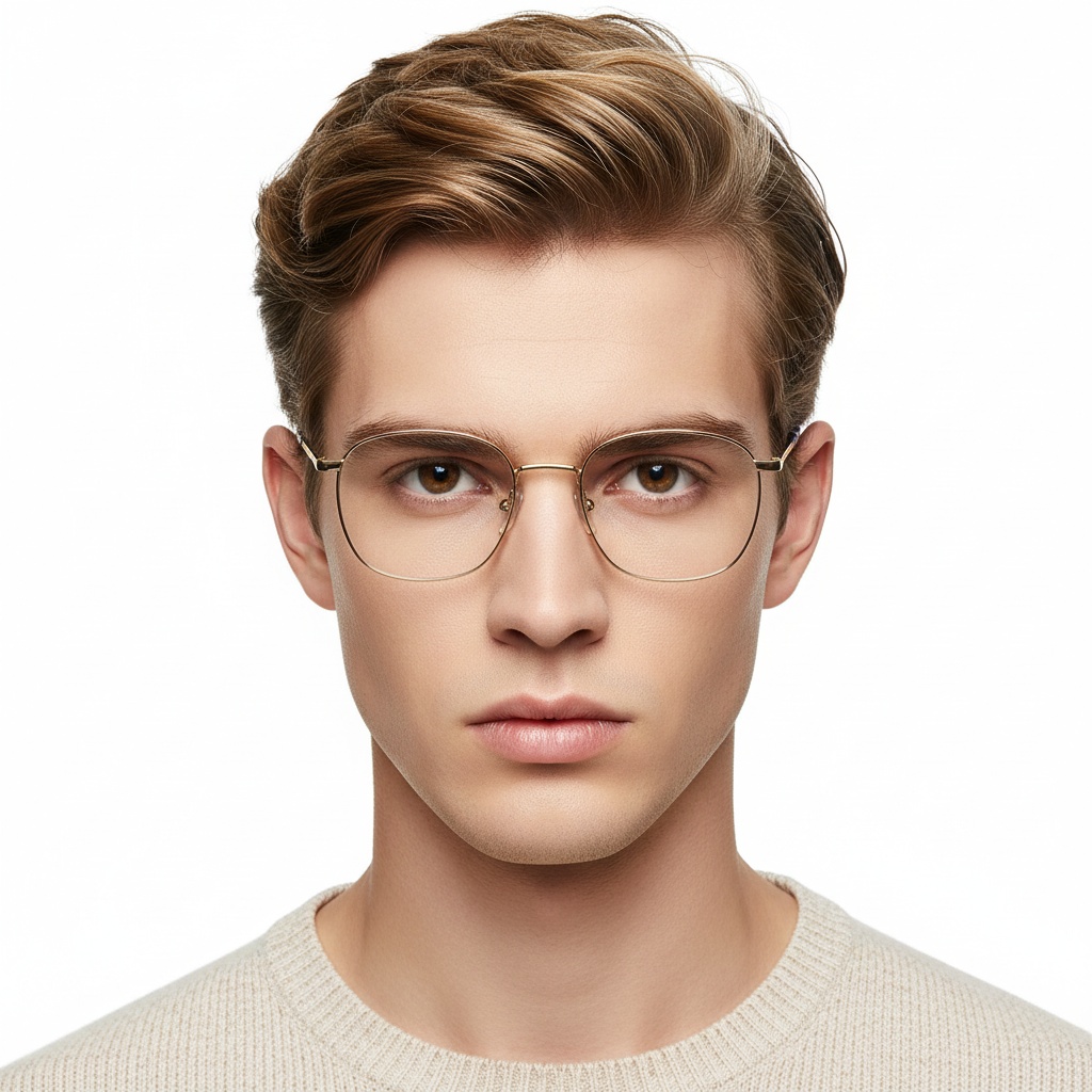 BS1913-0228_Golden_Rectangular_Titanium_Glasses_model