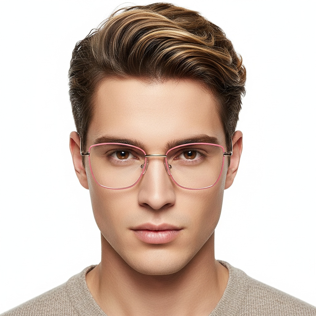 BS2425-0013_Pink_Butterfly_Metal_Glasses_model