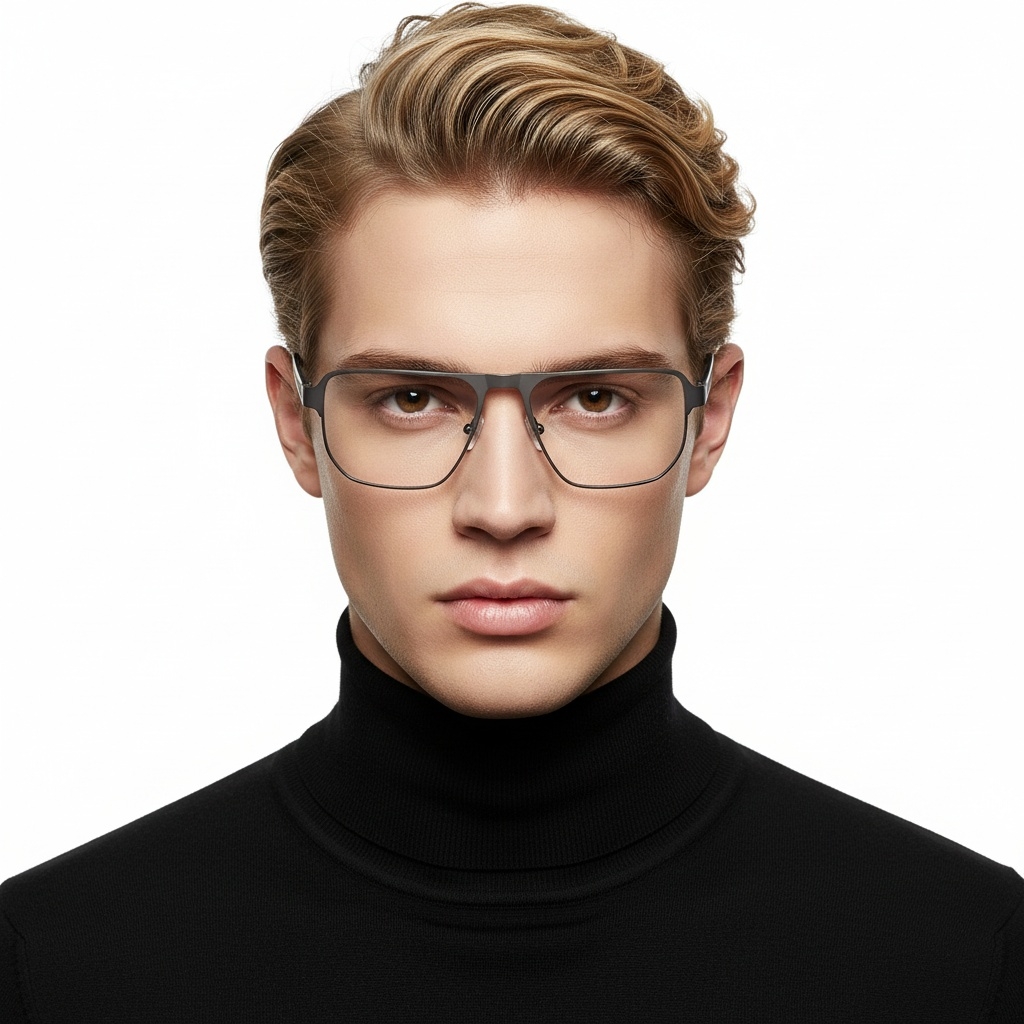 BS2425-0101_White_Rectangular_Metal_Glasses_model