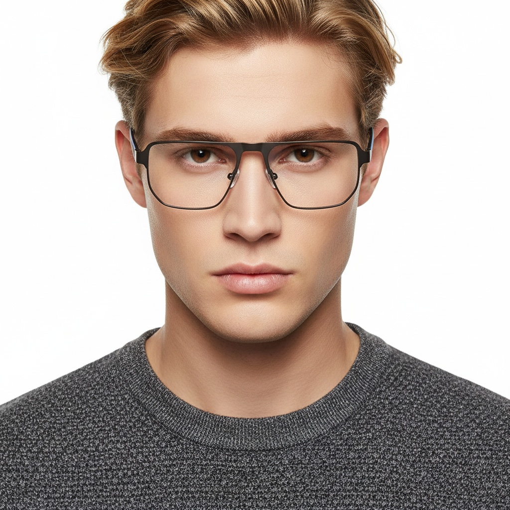 BS2425-0102_Grey_Rectangular_Metal_Glasses_model