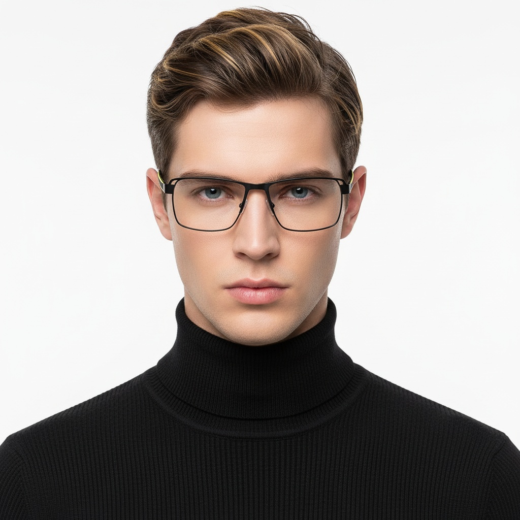 BS2425-0108_Yellow_Rectangular_Metal_Glasses_model