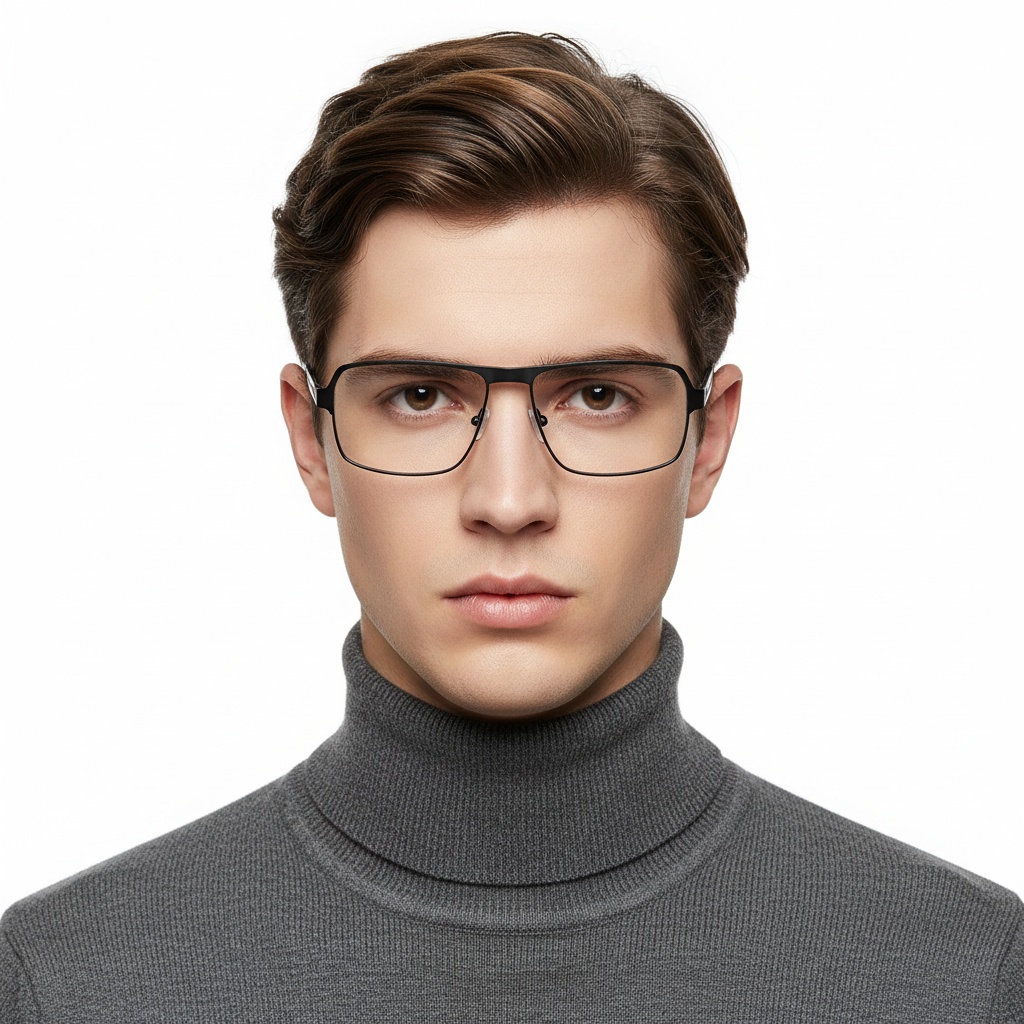 BS2425-0113_Grey_Rectangular_Metal_Glasses_model