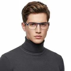 BS2425-0114_Blue_Rectangular_Metal_Glasses_model