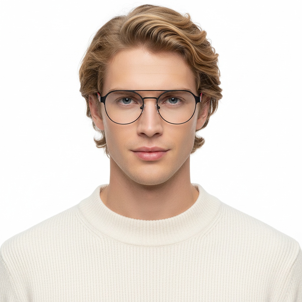 BS2425-0130_Red_Aviator_Metal_Glasses_model