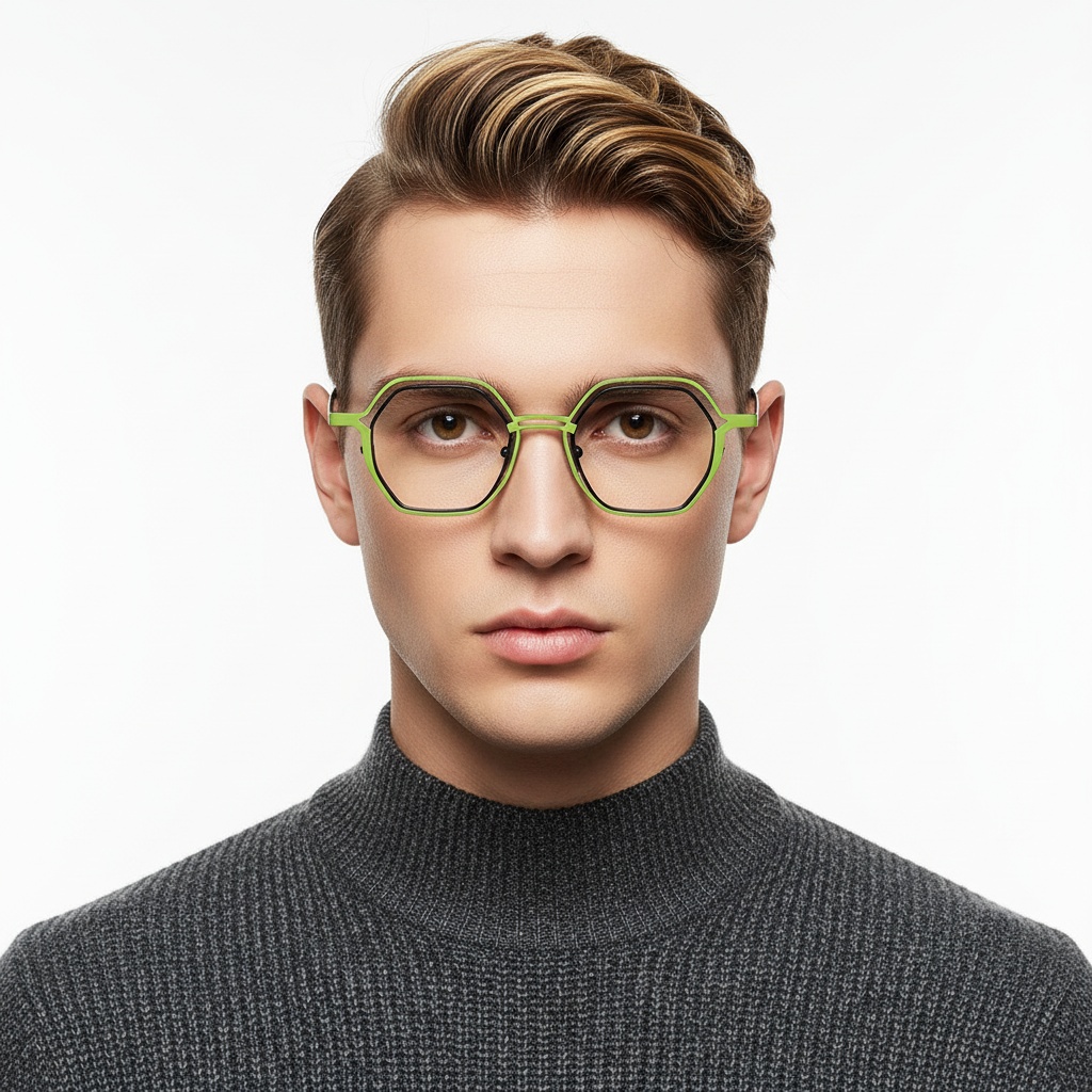 BS2425-0161_Green_Geometric_Metal_Glasses_model
