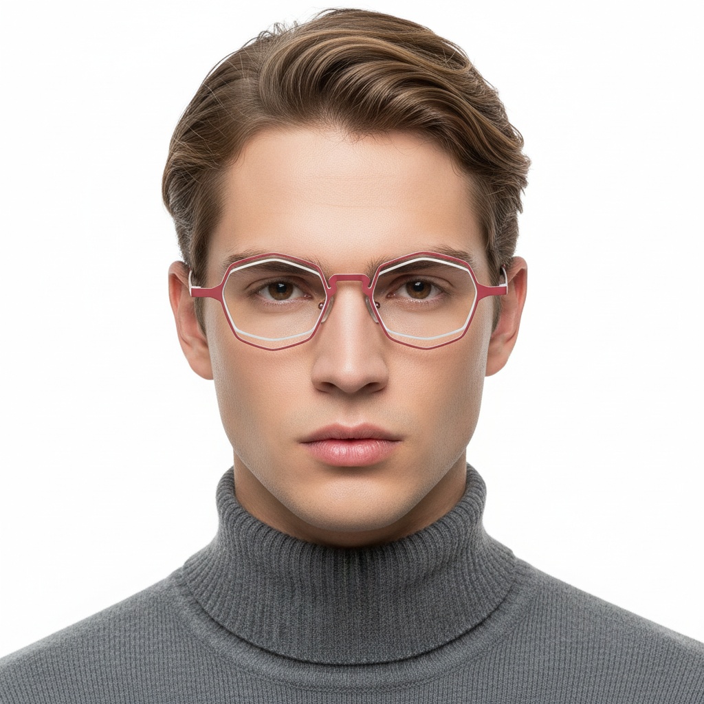 BS2425-0170_Pink_Geometric_Metal_Glasses_model