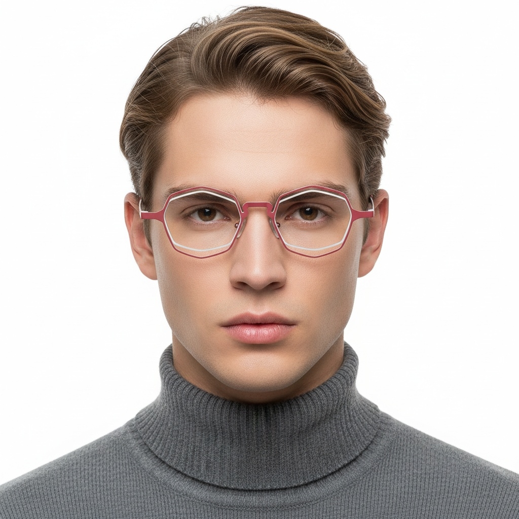 BS2425-0170_Pink_Geometric_Metal_Glasses_model
