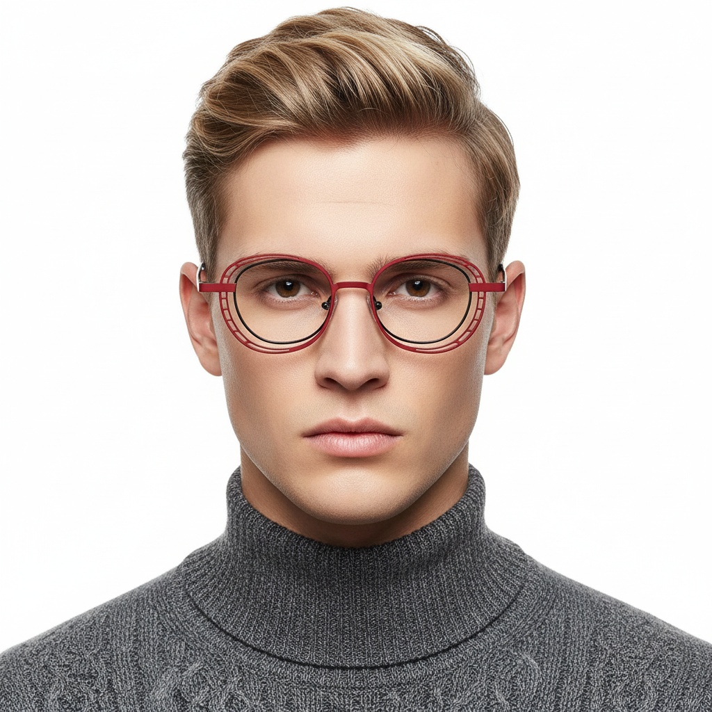 BS2425-0186_Pink_Oval_Metal_Glasses_model