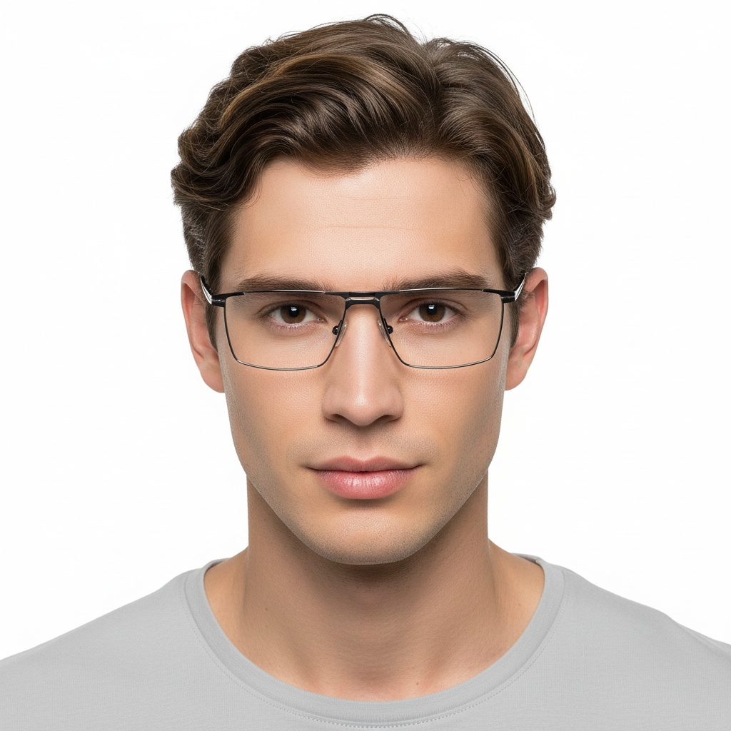 BS2425-0322_Black_Rectangular_Metal_Glasses_model