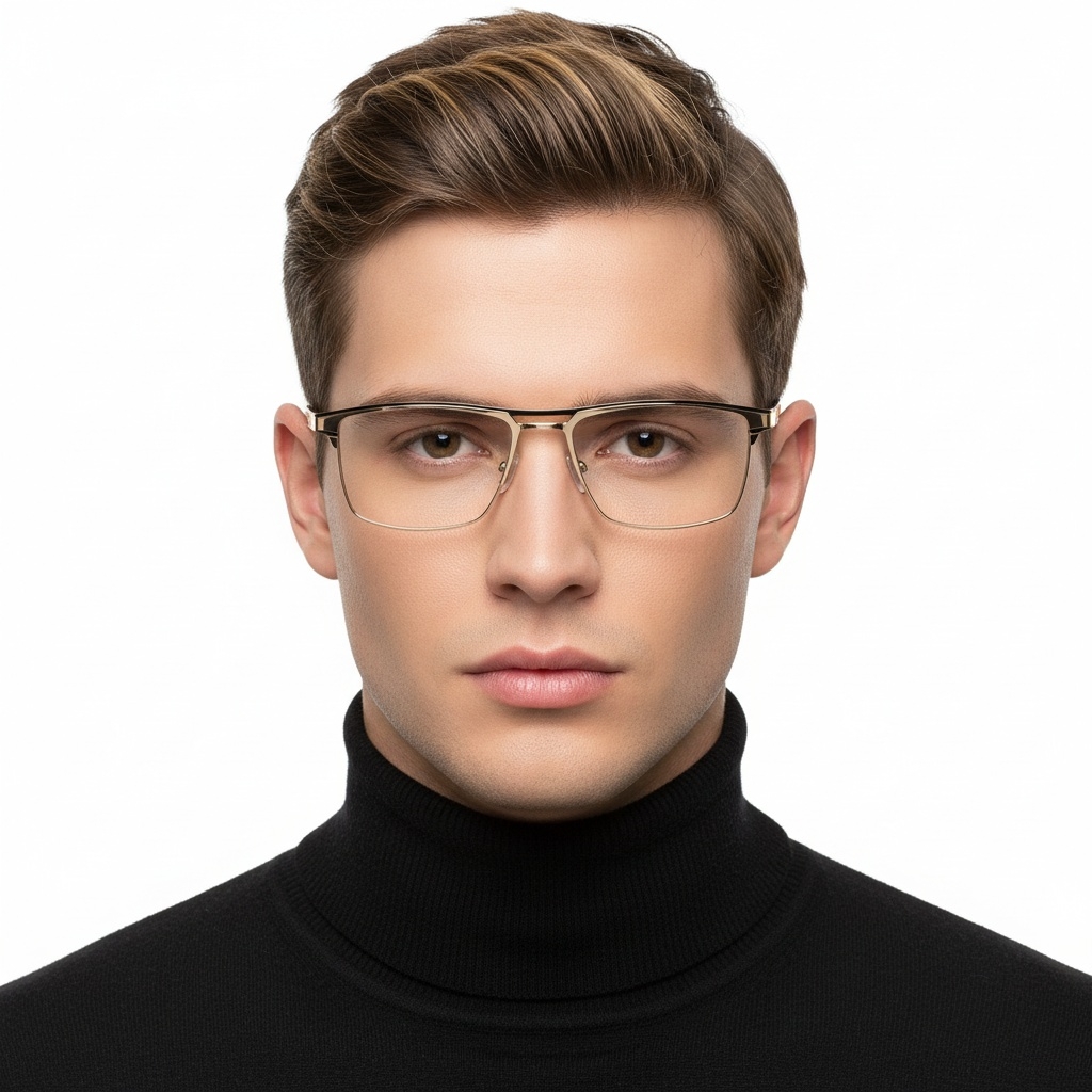 BS2425-0333_Golden_Rectangular_Metal_Glasses_model
