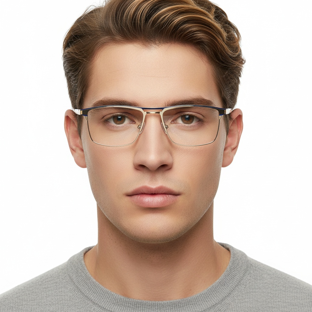 BS2425-0334_Silver_Rectangular_Metal_Glasses_model