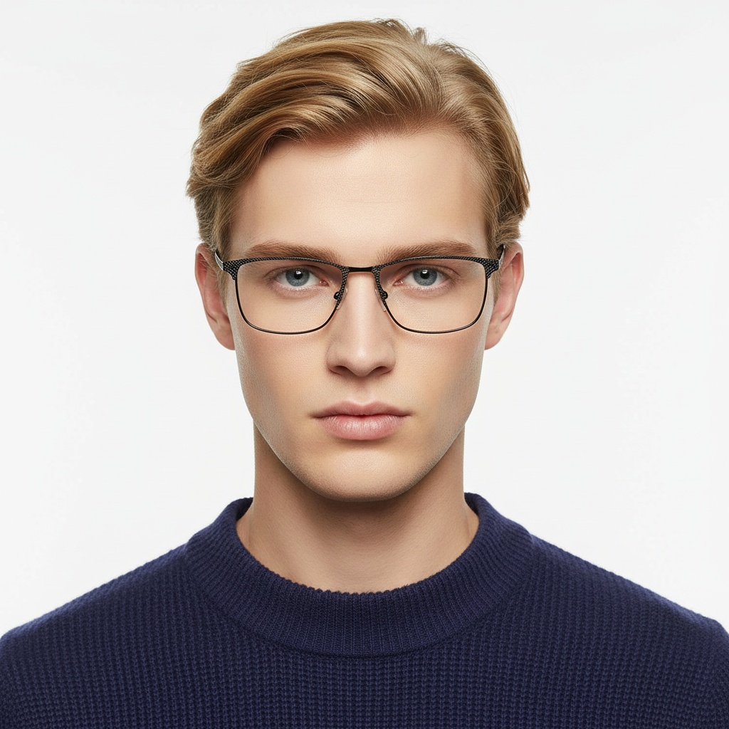 BS2425-0347_Black_Rectangular_Metal_Glasses_model