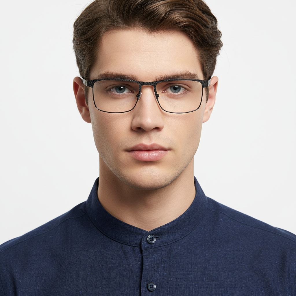 BS2425-0360_Black_Rectangular_Metal_Glasses_model