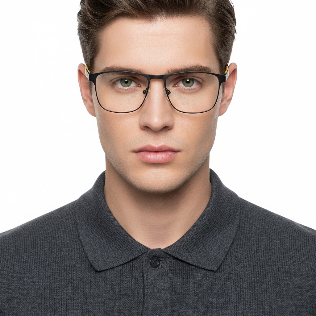 BS2425-0371_Yellow_Rectangular_Metal_Glasses_model
