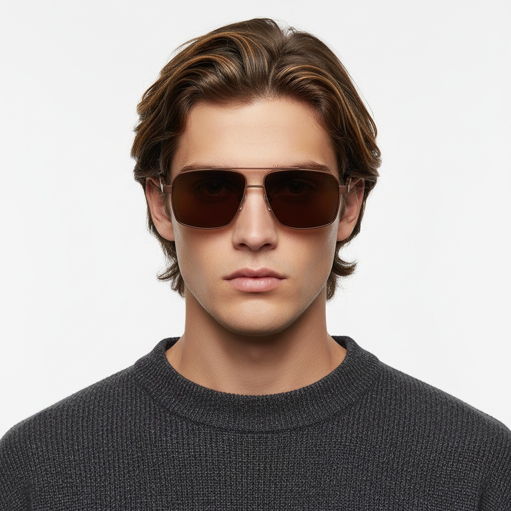 BS2503-0061_Copper_Aviator_Metal_Sunglasses_model