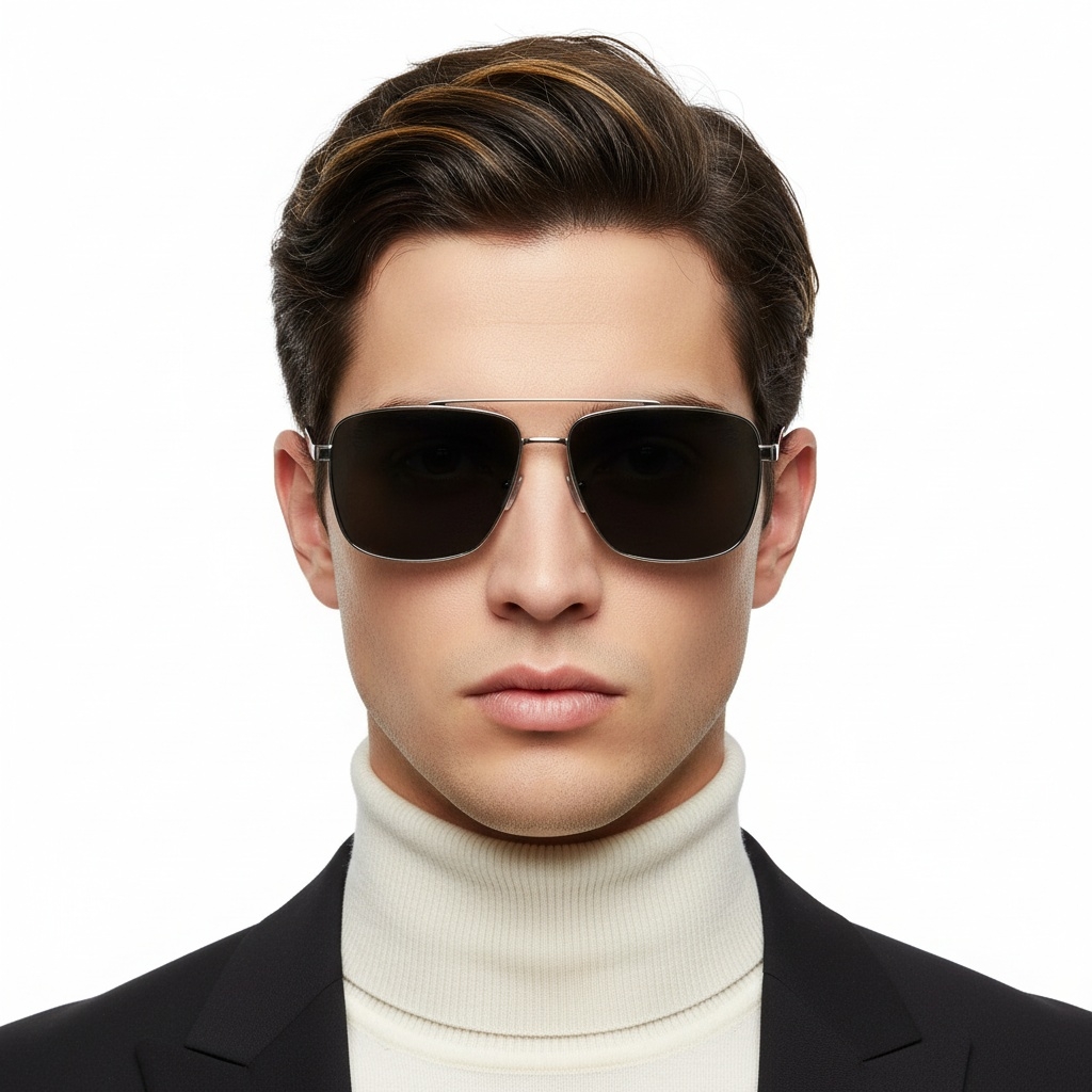 BS2503-0066_Silver_Aviator_Metal_Sunglasses_model