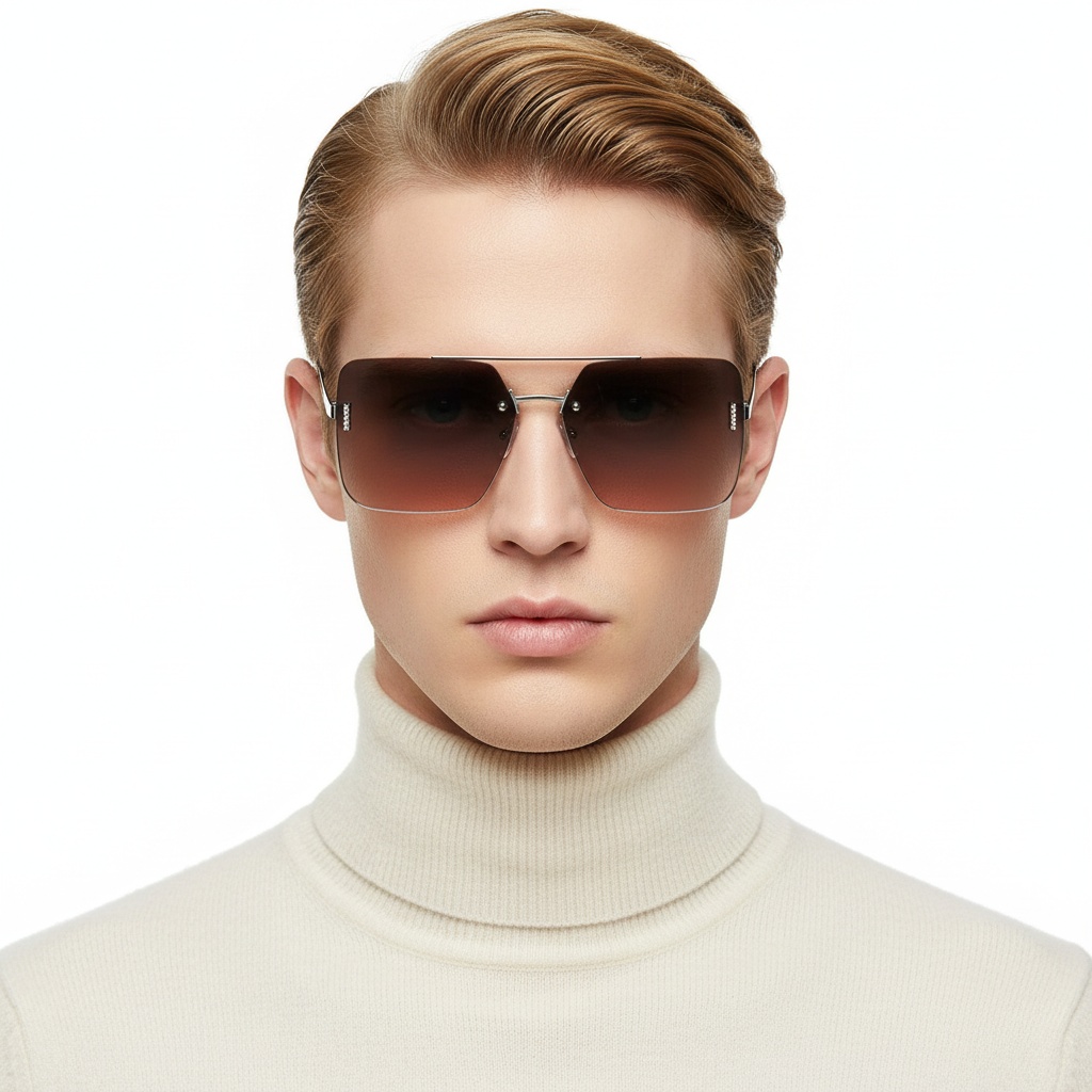 BS2503-0079_Silver_Invisible_Metal_Sunglasses_model