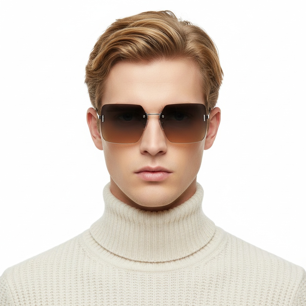 BS2503-0080_Silver_Invisible_Metal_Sunglasses_model