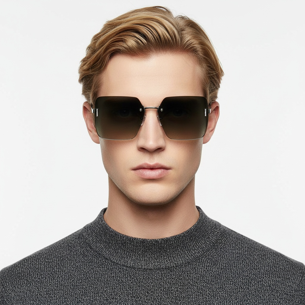 BS2503-0081_Silver_Invisible_Metal_Sunglasses_model