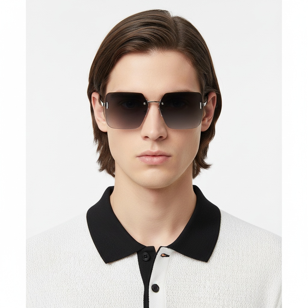 BS2503-0082_Silver_Invisible_Metal_Sunglasses_model