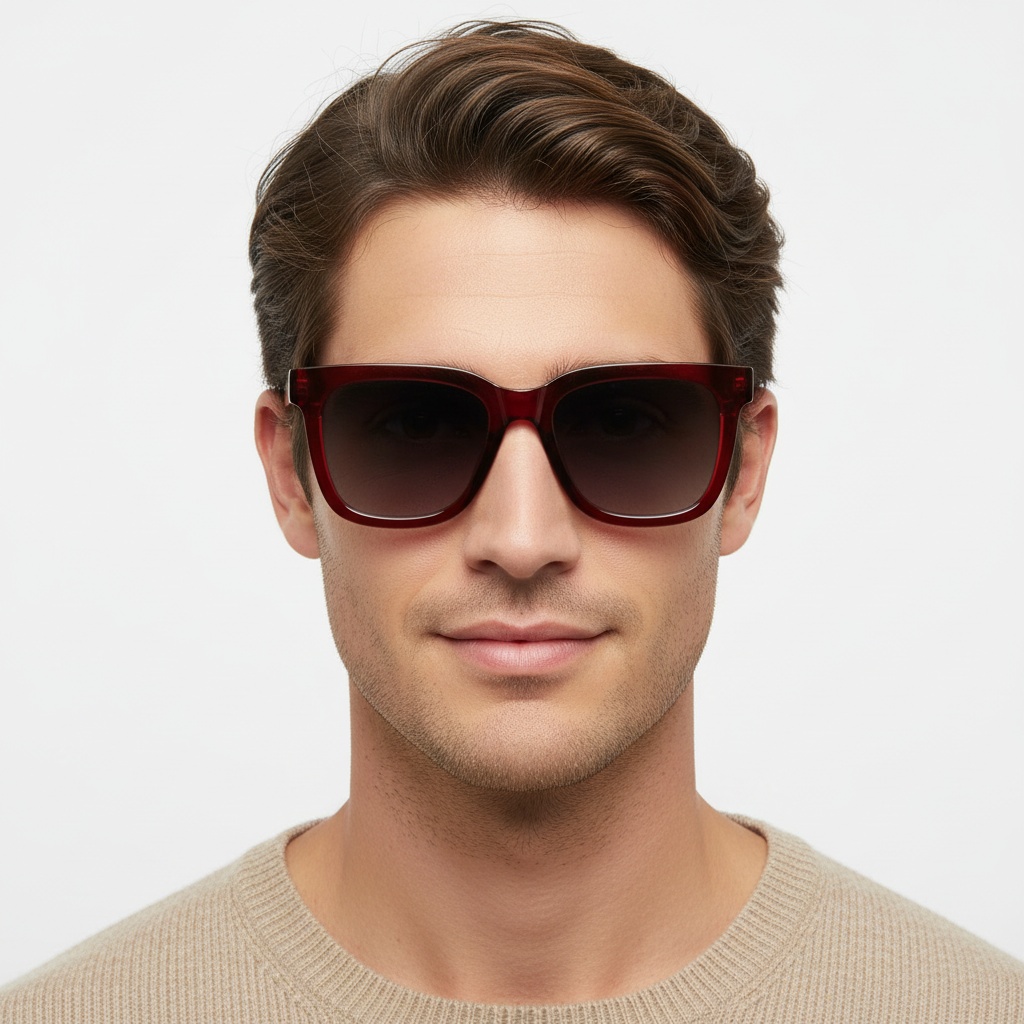 BS2607-0068_Red_Rectangular_Acetate_Sunglasses_model