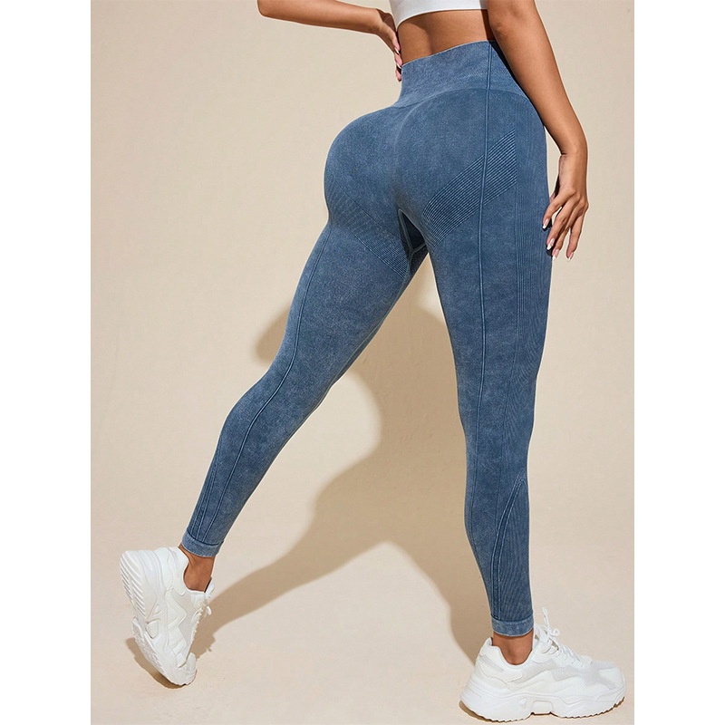 Pantalones de yoga de talle alto con efecto reductor y lavado especial para mujer.