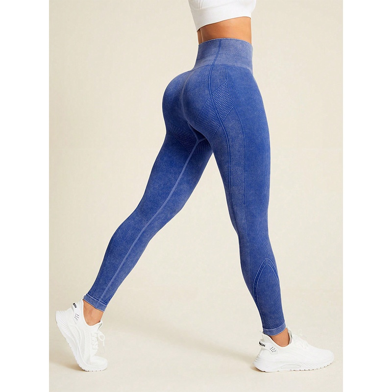 Pantalones de yoga de talle alto con efecto reductor y lavado especial para mujer.