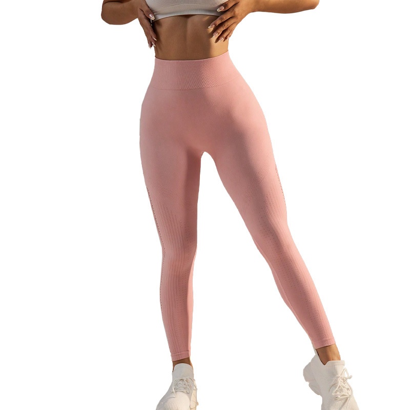 High-Waisted Quick-Dry Yoga Leggings Without Centre Front Seam for Women with Tummy Control and Hip-Lifting Fit