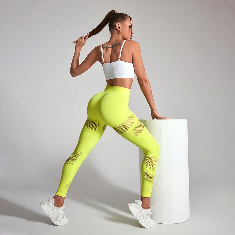 High-Waisted Slimming Breathable Mesh Yoga Leggings for Women with a Sexy Peach-Lift Fit