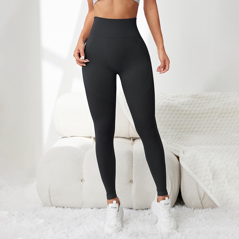 High-Waisted Hollow-Out Quick-Drying Leggings for Women with a Slimming Fit
