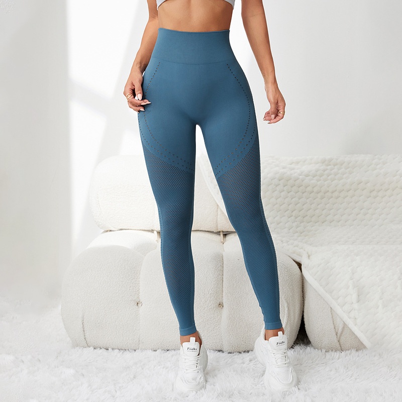 High-Waisted Hollow-Out Quick-Drying Leggings for Women with a Slimming Fit