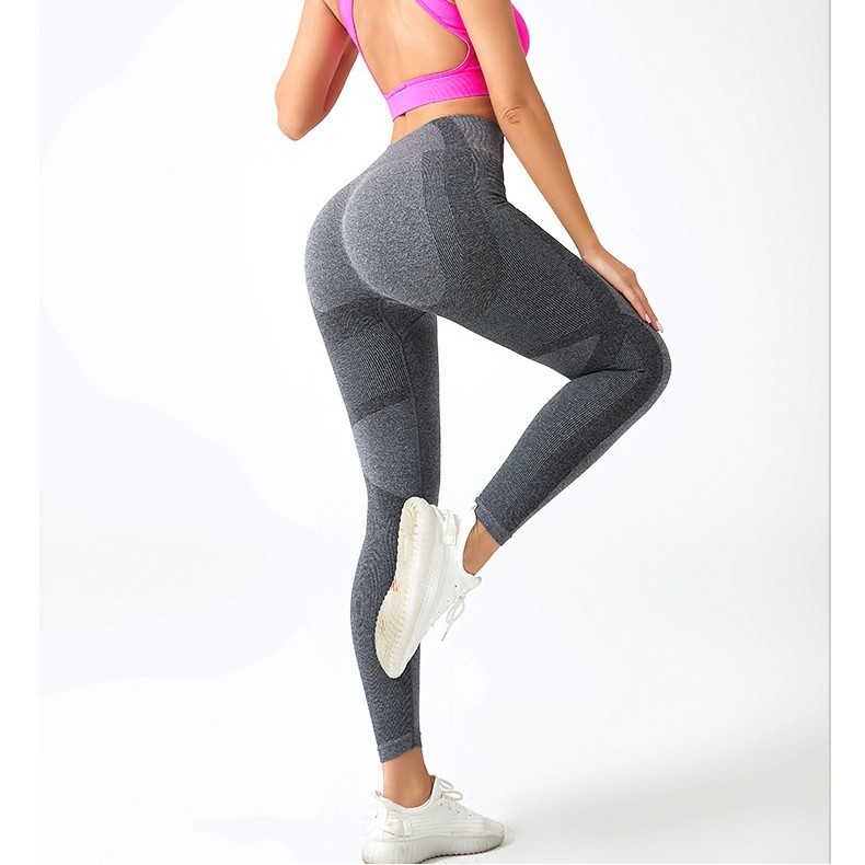 Slimming High-Waisted Striped Activewear Leggings for Women with Tummy Control and Sexy Hip-Lifting Fit
