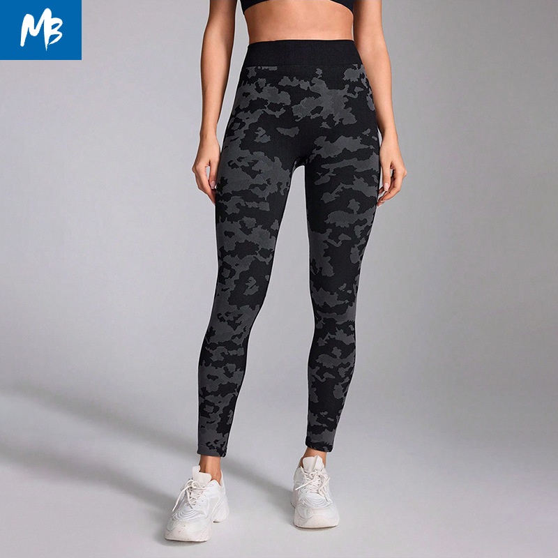 High-Waisted Camouflage Quick-Dry Slimming Yoga Pants for Women with Sexy S-Shape Fit