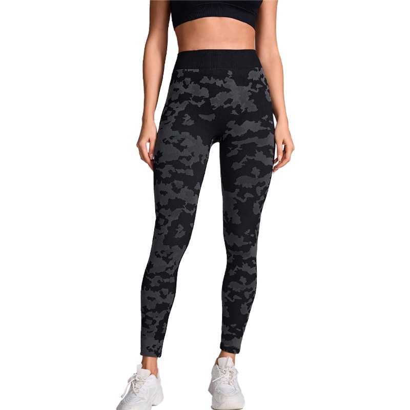 High-Waisted Camouflage Quick-Dry Slimming Yoga Pants for Women with Sexy S-Shape Fit