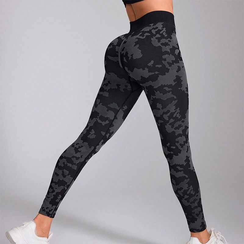 High-Waisted Camouflage Quick-Dry Slimming Yoga Pants for Women with Sexy S-Shape Fit