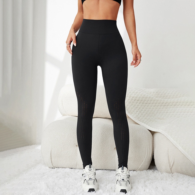 Leggings deportivos de jacquard de talle alto y secado rápido para mujer.