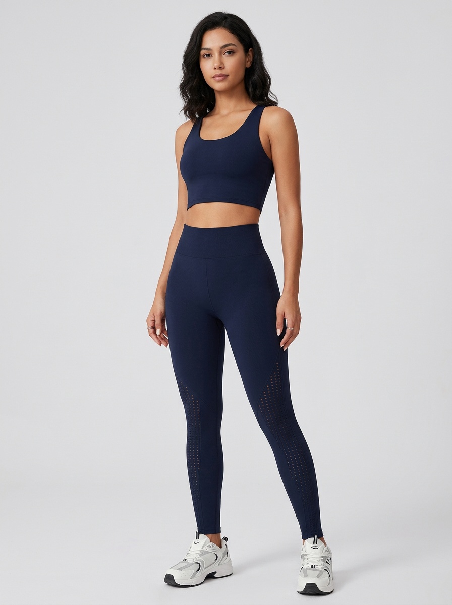 Leggings deportivos de jacquard de talle alto y secado rápido para mujer.