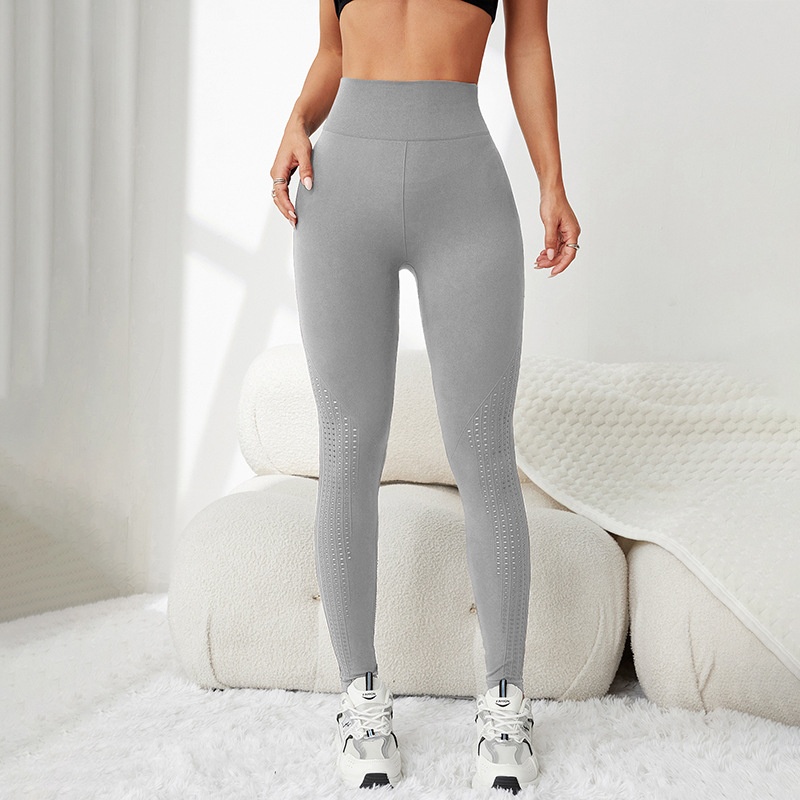 Leggings deportivos de jacquard de talle alto y secado rápido para mujer.