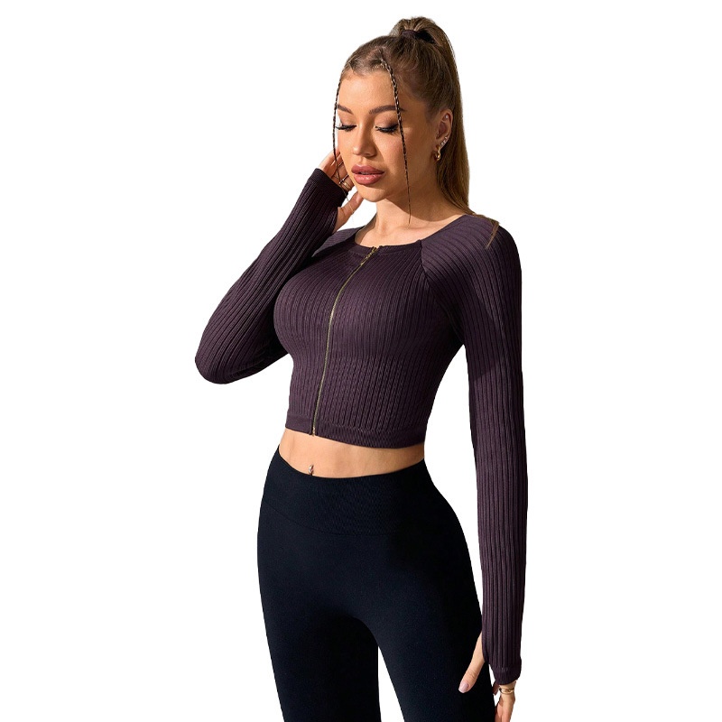 Slim Fit Long-Sleeved Sun Protection Sports Jacket for Women with Shaping High Elasticity