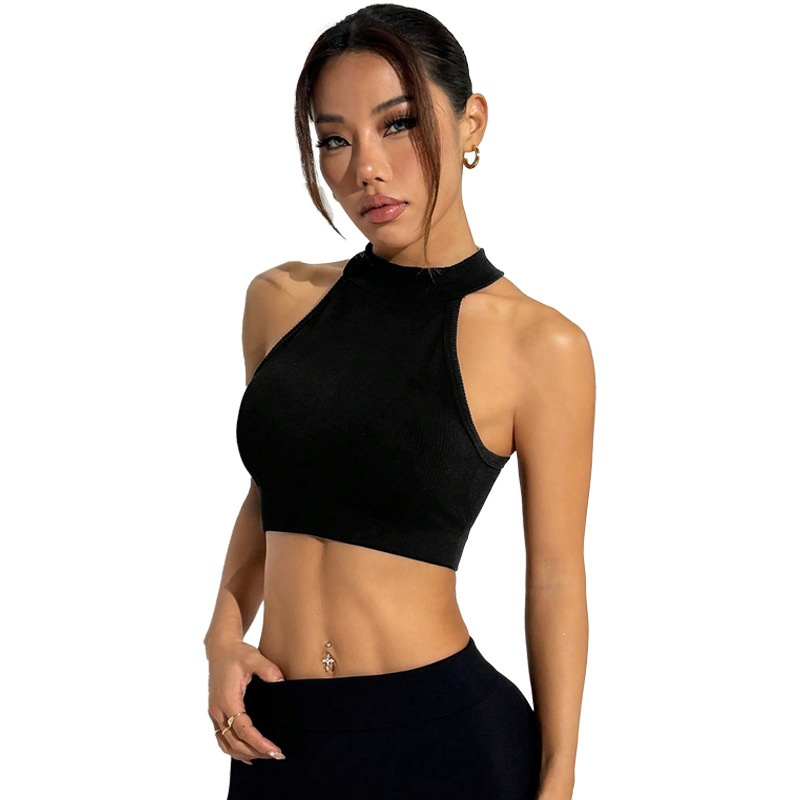Sexy Open-Back Sports Bra for Women with a Slimming Fit and Shock-Absorbing Function