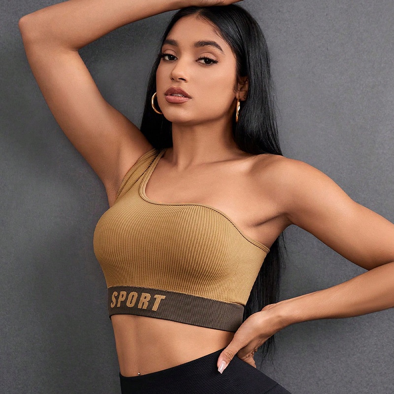 Shock-Absorbing Sexy Slimming Off-Shoulder Sports Bra for Women