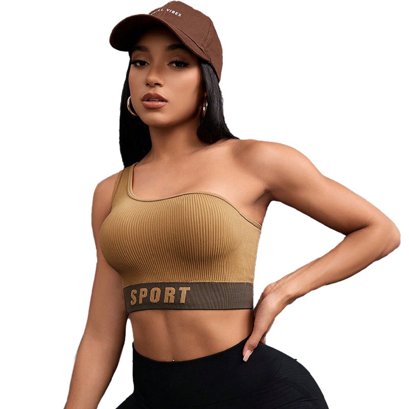 Shock-Absorbing Sexy Slimming Off-Shoulder Sports Bra for Women