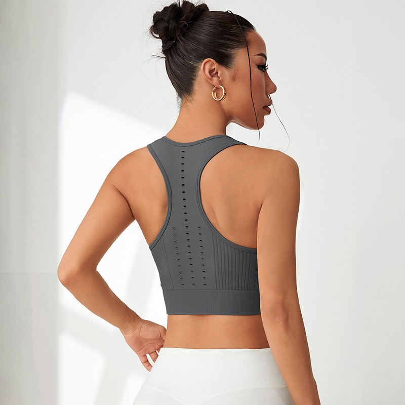 Slimming Racerback Sports Bra for Women with Fixed Cups and Breathable Fit