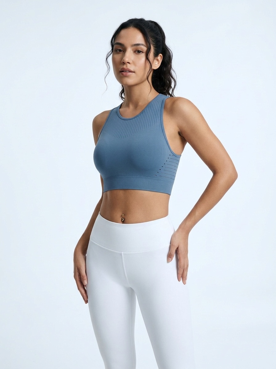 Slimming Racerback Sports Bra for Women with Fixed Cups and Breathable Fit