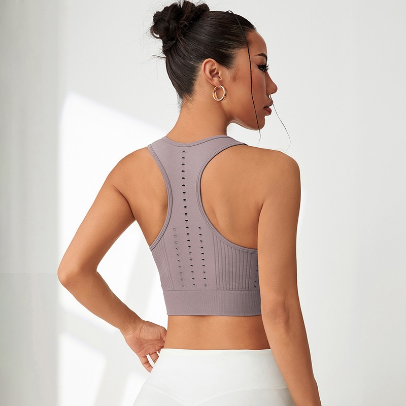 Slimming Racerback Sports Bra for Women with Fixed Cups and Breathable Fit