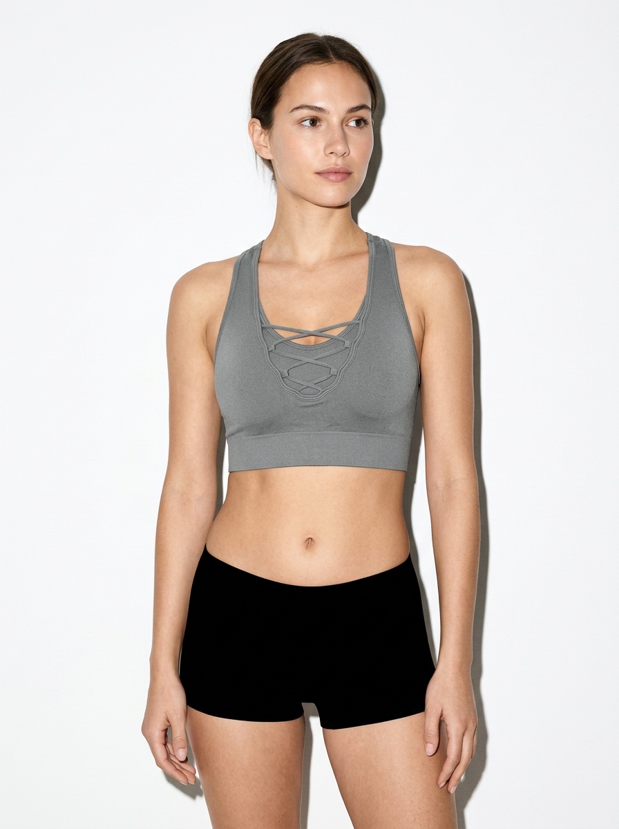 Front-Tie Racerback Yoga Bra for Women with a Slimming S-Shape Fit