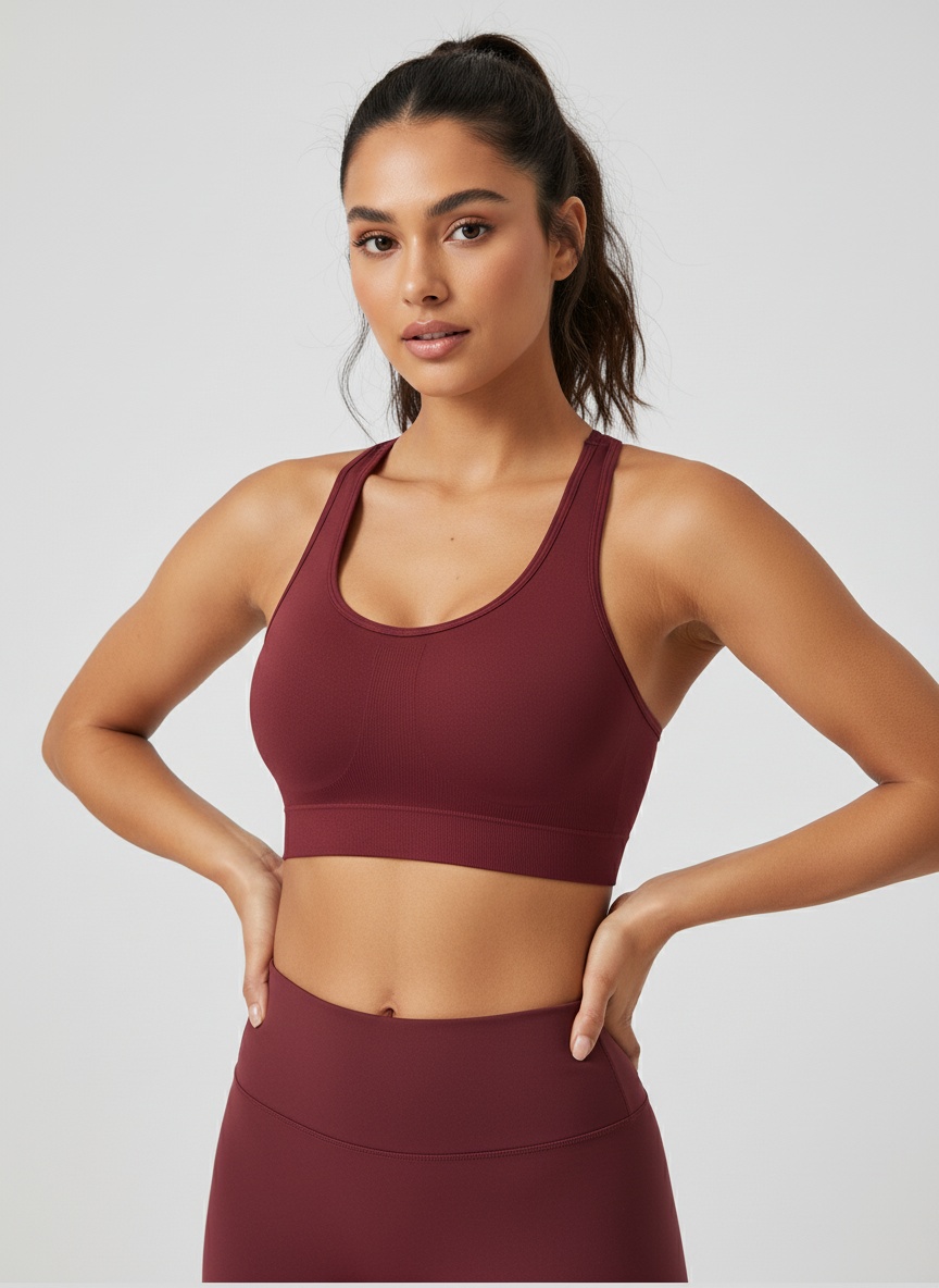 Shock-Absorbing Push-Up Sports Bra for Women with a Slimming Fit